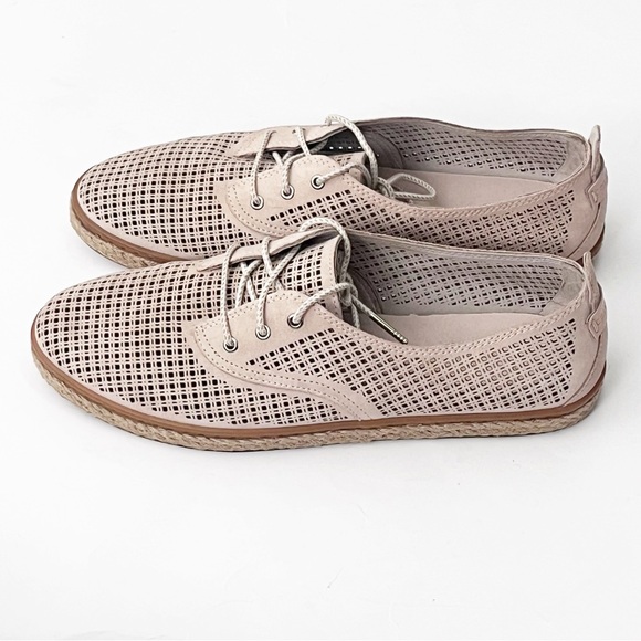 COLE HAAN Beige Perforated Suede Lace Up Espadrilles Shoes Women’s Size 10.5B - Picture 4 of 12